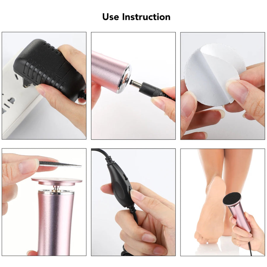 Electric Pedicure Tool Set for Feet Clean Care Foot Grinder Sandpaper Cuticle Grinder