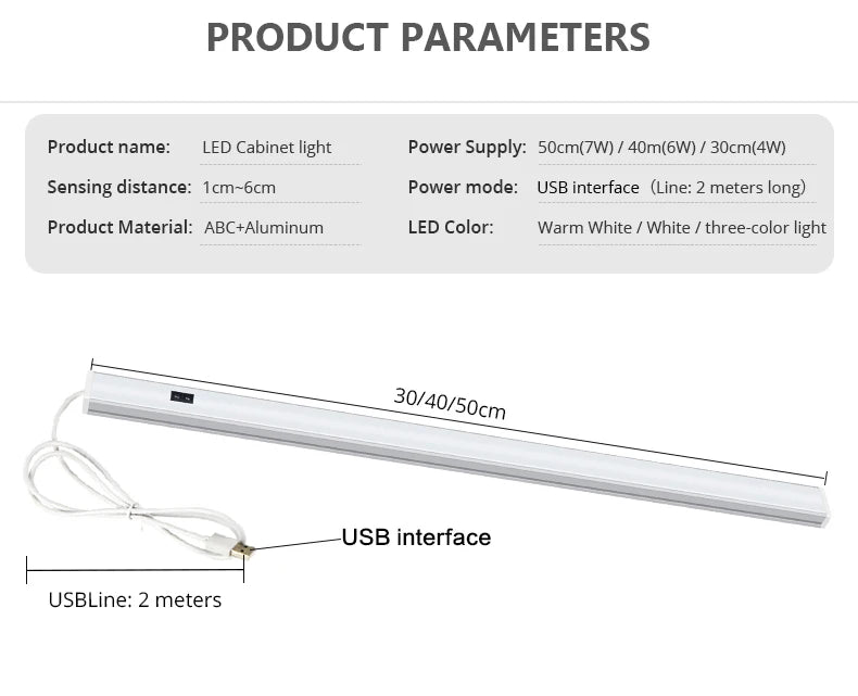 USB LED Bar Light Strip 5V Hand Scan Motion Sensor