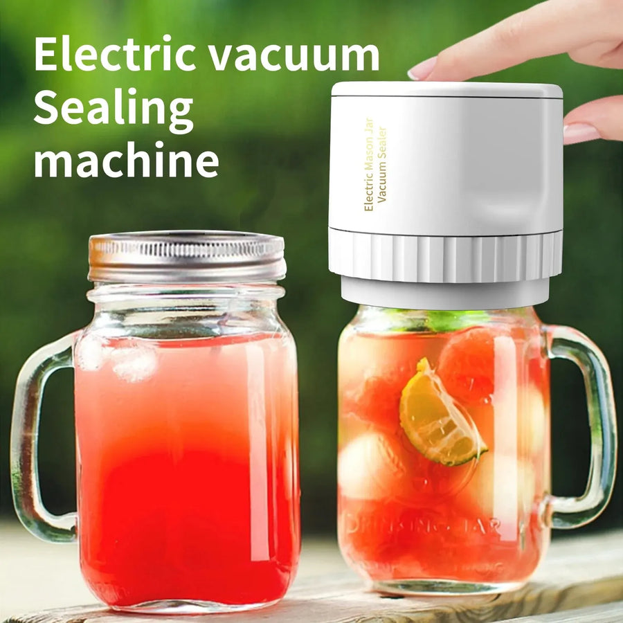 Electric Mason Jar Vacuum Sealer Kit - Suitable for Regular & Wide Mouth Cordless Vacuum Sealer Kit