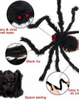 Giant Spider + Huge Spider Web Halloween Decoration Haunted Indoor Outdoor Spooky