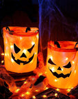 LED Light Halloween Trick or Treat Bucket Pumpkin Candy Bags