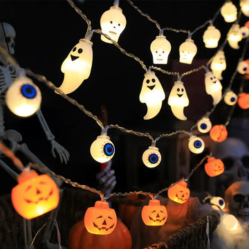 Halloween Decoration Led Light String Pumpkin Skull Head Eyeball Shaped Lamp