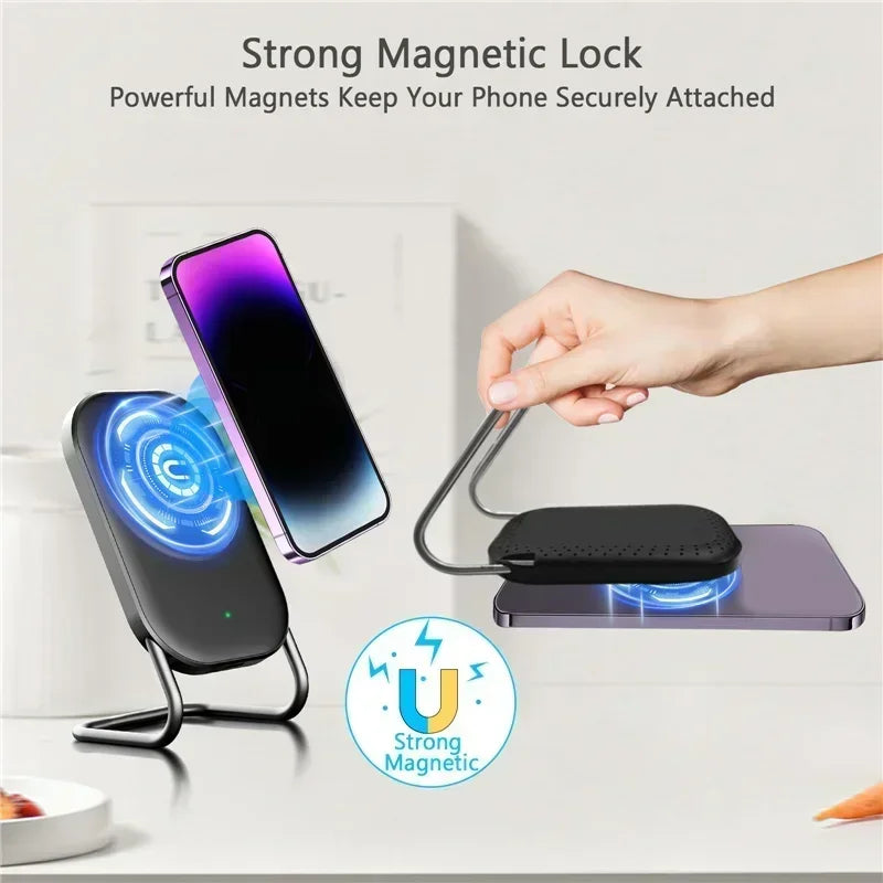 Magnetic Wireless Charger Stand Pad 30W  Fast Charging Station Holder