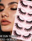 Wholesale cat Lashes 2/5Pairs Dramatic 3D Mink False Eyelashes Natural Fluffy Fake Lashes Reusable Makeup Messy Cilios Faux Cils