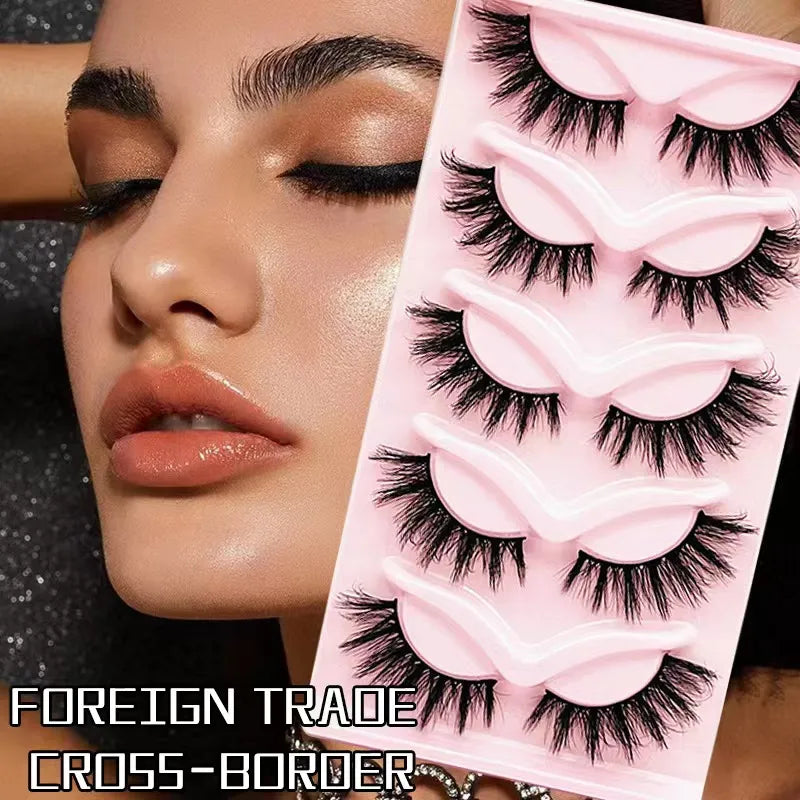 Wholesale cat Lashes 2/5Pairs Dramatic 3D Mink False Eyelashes Natural Fluffy Fake Lashes Reusable Makeup Messy Cilios Faux Cils