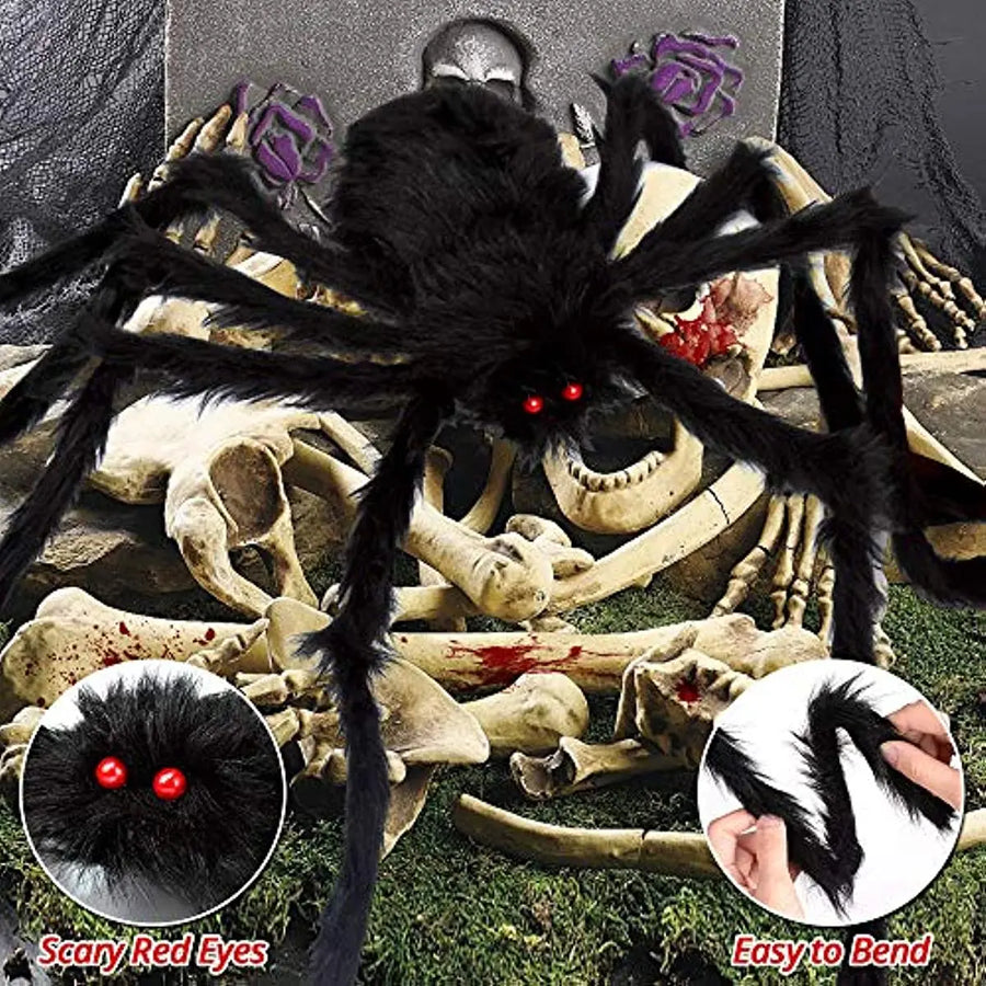 Giant Spider + Huge Spider Web Halloween Decoration Haunted Indoor Outdoor Spooky