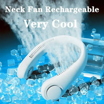 Air-cooled Neck Hanging Fan with 5 speeds and digital display and bladeless