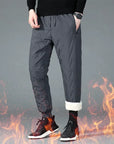 Waterproof Winter Fleece  Warm Pants Men Lamb Wool