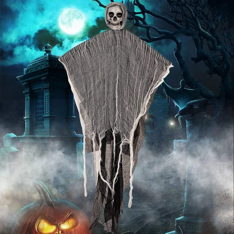 Halloween Party Hanging Ghost Skull Skeleton Gauze Haunted Home Party