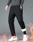 Waterproof Winter Fleece  Warm Pants Men Lamb Wool