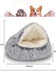 Soft Plush Round Cat Bed Pet Mattress Warm Comfortable Basket Cat Dog 2 in 1 Sleeping Bag Nest for Small Dogs