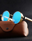 High Quality Metal Steampunk Sunglasses  with Round Glasses Vintage  (Unisex)