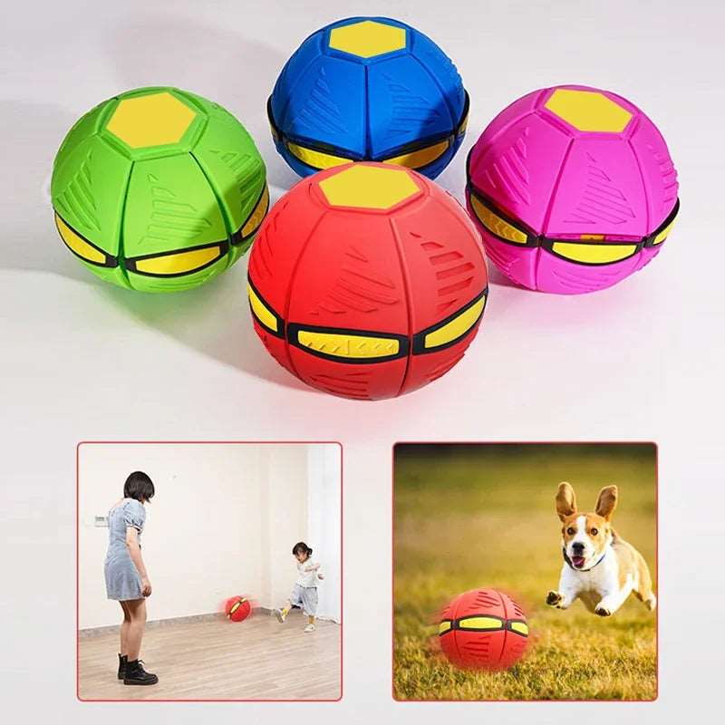 Flying Saucer Ball Dog Toy with LED Light