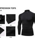 Men Bodybuilding Sport T-shirt Quick Dry Running Shirt Long Sleeve Compression Top Gym T Shirt Men Fitness Tight Rashgard