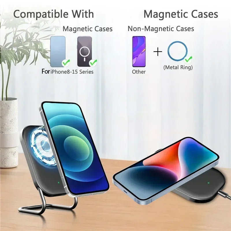 Magnetic Wireless Charger Stand Pad 30W  Fast Charging Station Holder