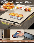 Portable Smart Food Fast Heating Mat Electric Warming Tray with 3 Temperature Setting