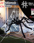 Giant Spider + Huge Spider Web Halloween Decoration Haunted Indoor Outdoor Spooky