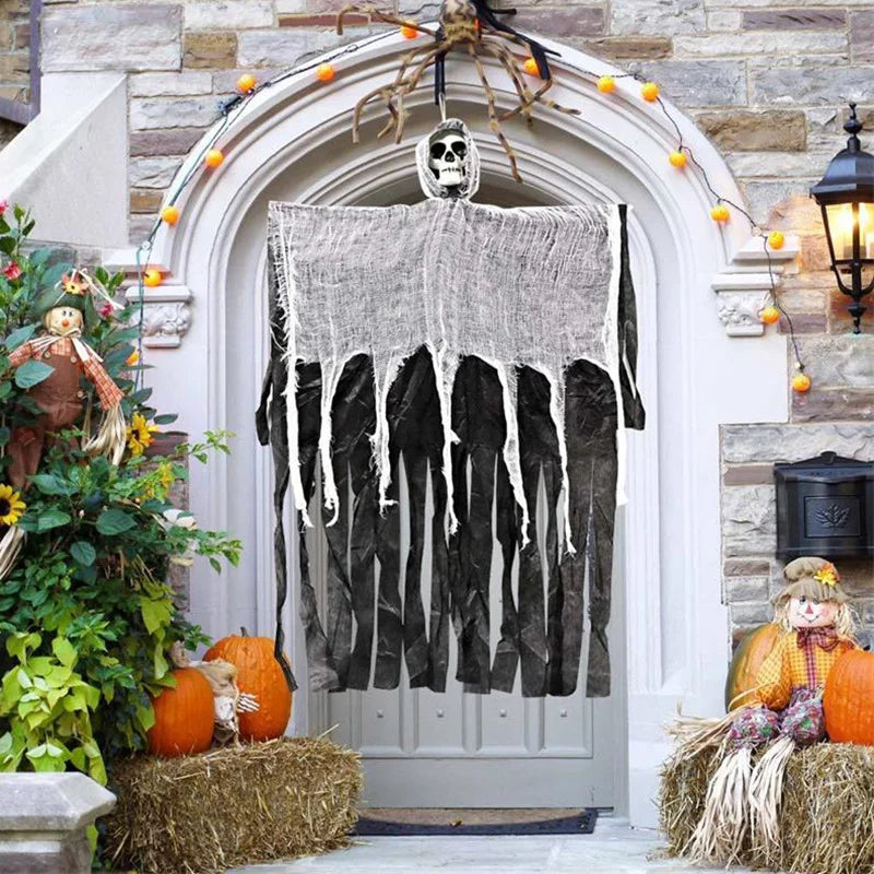 Halloween Party Hanging Ghost Skull Skeleton Gauze Haunted Home Party