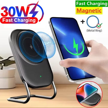 Magnetic Wireless Charger Stand Pad 30W  Fast Charging Station Holder