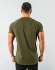 New Fashion Plain Tops Tees Fitness Mens T Shirt Short Sleeve Muscle Joggers Bodybuilding Tshirt Male Gym Clothes Slim Fit Shirt