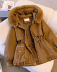 Fleece Puffer Jacket Winter Coat for Women