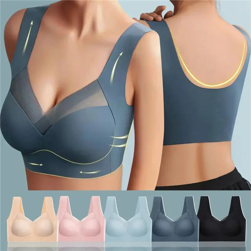 Seamless Women Sports Bras Large Size Sports Tops Support Show Small Comfortable No Steel Ring Underwear Yoga Fitness Sleep Vest