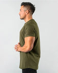 New Fashion Plain Tops Tees Fitness Mens T Shirt Short Sleeve Muscle Joggers Bodybuilding Tshirt Male Gym Clothes Slim Fit Shirt