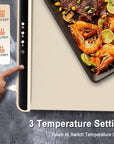 Portable Smart Food Fast Heating Mat Electric Warming Tray with 3 Temperature Setting