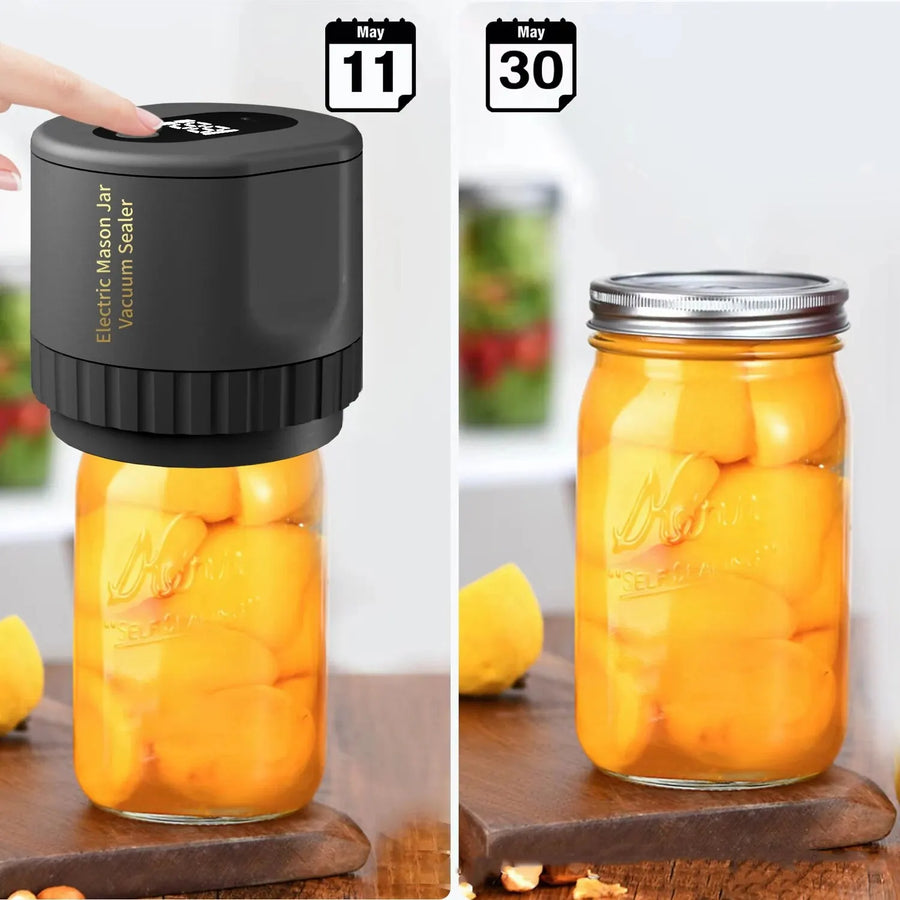 Electric Mason Jar Vacuum Sealer Kit - Suitable for Regular & Wide Mouth Cordless Vacuum Sealer Kit