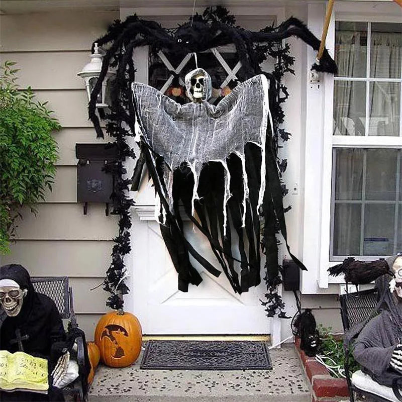 Halloween Party Hanging Ghost Skull Skeleton Gauze Haunted Home Party