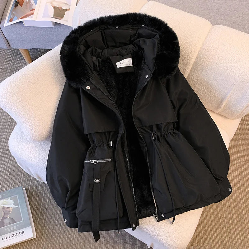 Fleece Puffer Jacket Winter Coat for Women