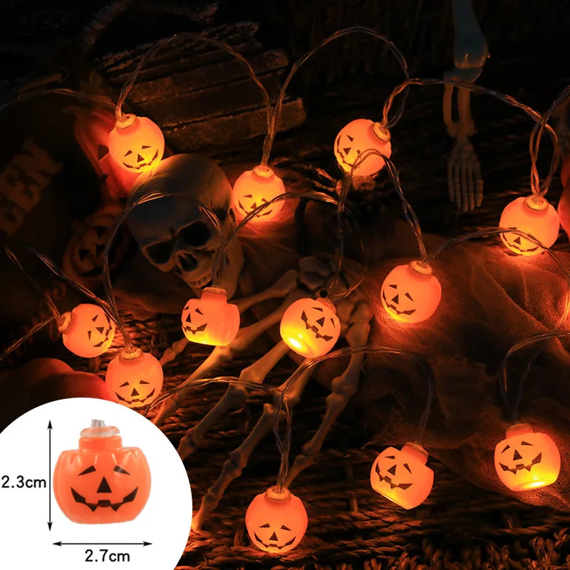 Halloween Decoration Led Light String Pumpkin Skull Head Eyeball Shaped Lamp