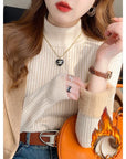 Women's Turtleneck Sweater for Winter with Thermal Knitting