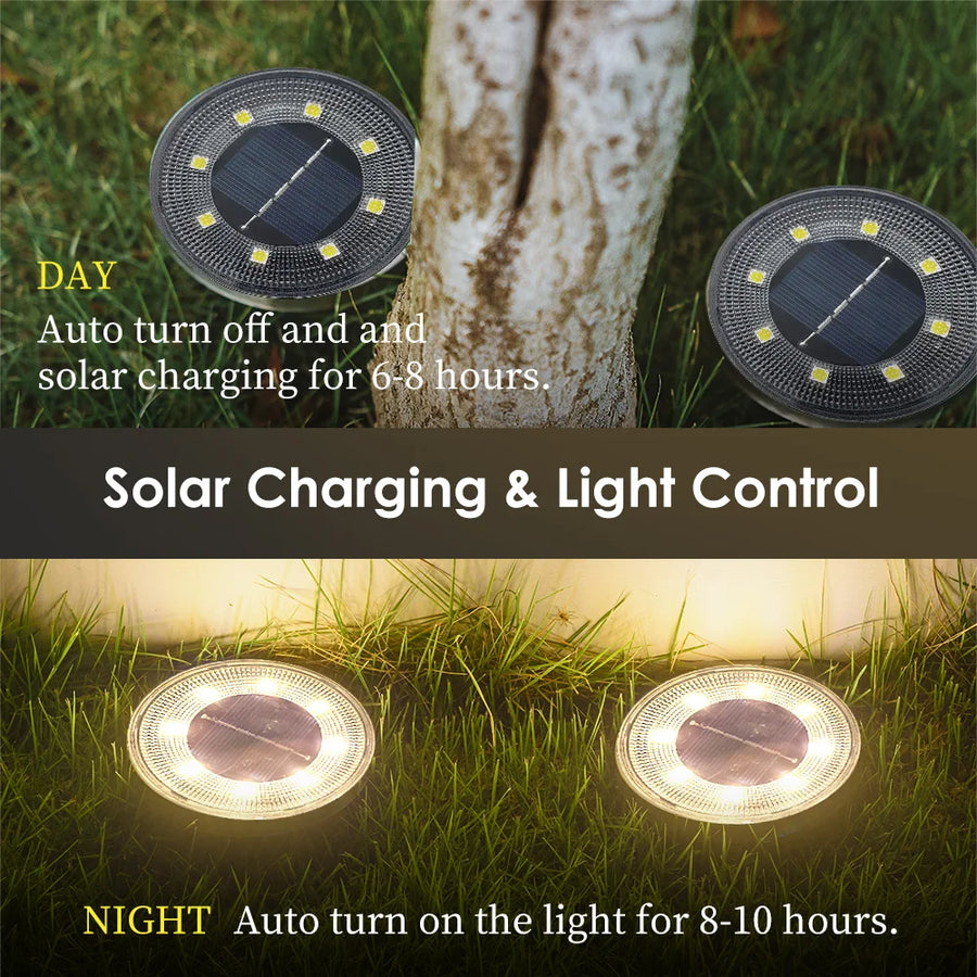 Waterproof LED Outdoor Solar Power Ground Lighting - Garden Decoration Lamp