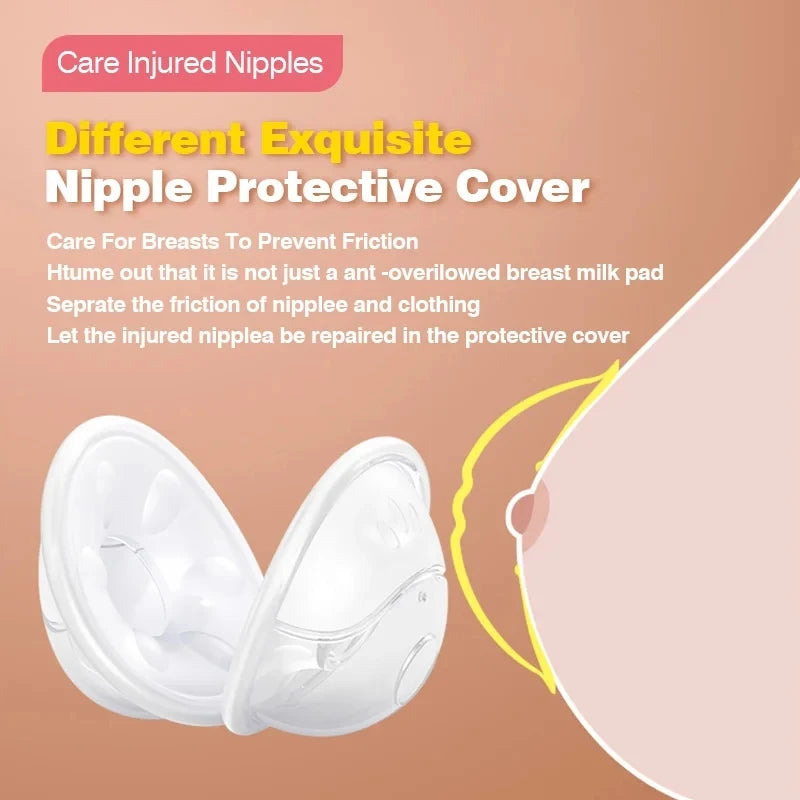 Silicone Breast Milk Collector Wearable Shell Prevent Milk Leakage Nipple Protector (BPA Free)