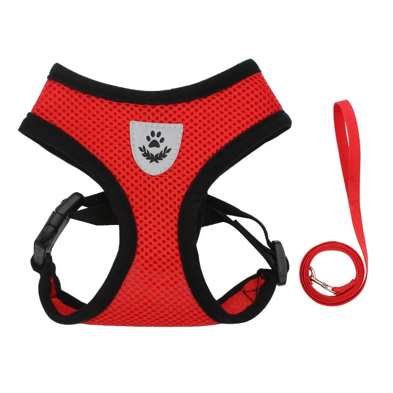 Dog Harnesses Leash Mesh Cloth Collars Puppy Breathable Reflective Anti-break Lead Dog Rope Adjustable Pet Supplies Bulldog