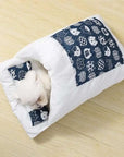 NEW Cat Bed Cave Sleeping Bag Self Warming Pad Pet Sack Hideaway With Pillow