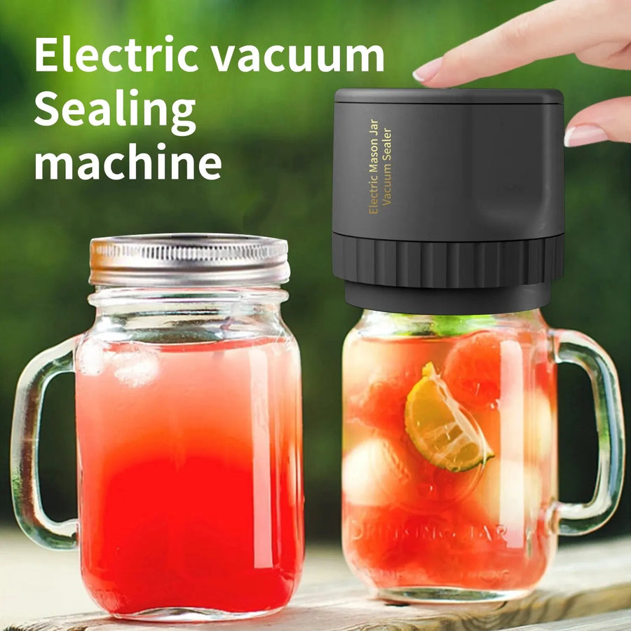 Electric Mason Jar Vacuum Sealer Kit - Suitable for Regular & Wide Mouth Cordless Vacuum Sealer Kit