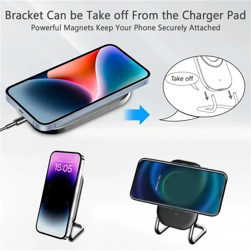 Magnetic Wireless Charger Stand Pad 30W  Fast Charging Station Holder