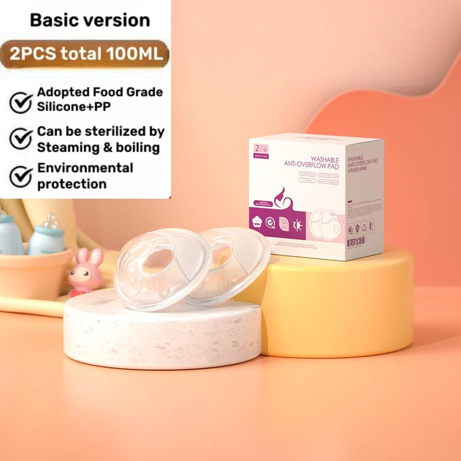 Silicone Breast Milk Collector Wearable Shell Prevent Milk Leakage Nipple Protector (BPA Free)