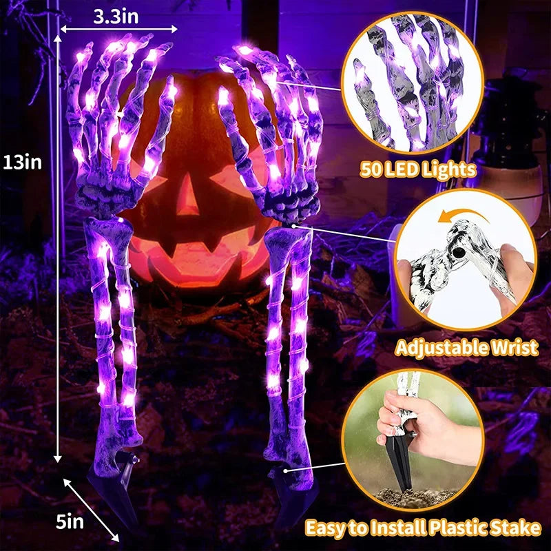 Skeleton LED Ghost Hand for Halloween Garden Decoration