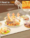 Portable Smart Food Fast Heating Mat Electric Warming Tray with 3 Temperature Setting