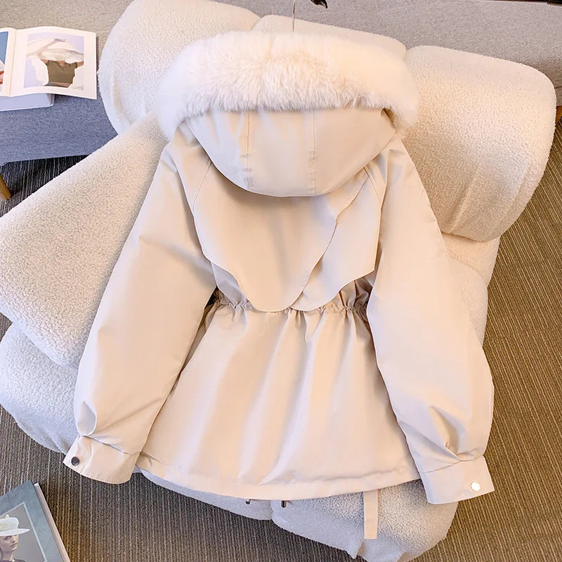 Fleece Puffer Jacket Winter Coat for Women