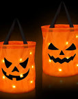 LED Light Halloween Trick or Treat Bucket Pumpkin Candy Bags