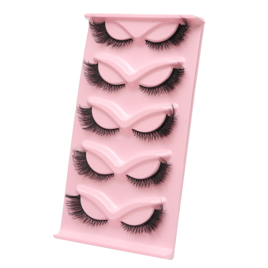 Wholesale cat Lashes 2/5Pairs Dramatic 3D Mink False Eyelashes Natural Fluffy Fake Lashes Reusable Makeup Messy Cilios Faux Cils