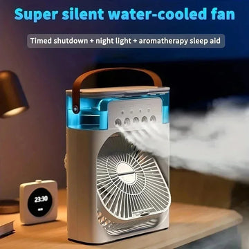 3 In 1 Small  Air Conditioner + Portable Humidifier Household Air Cooler with LED Night Light