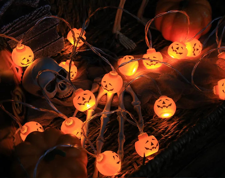 Halloween Decoration Led Light String Pumpkin Skull Head Eyeball Shaped Lamp