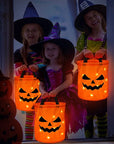 LED Light Halloween Trick or Treat Bucket Pumpkin Candy Bags